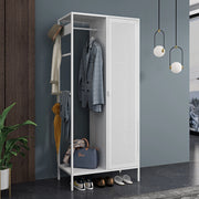 Armadio per Guardaroba Puumala in Metallo 180 x 80 x 45 cm Bianco [en.casa]