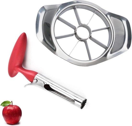 Taglierino per Mele in Acciaio Inossidabile - Distributore di Mele e Frutta per Insalate e Compote - Robusto e Affilato - Facile da Pulire