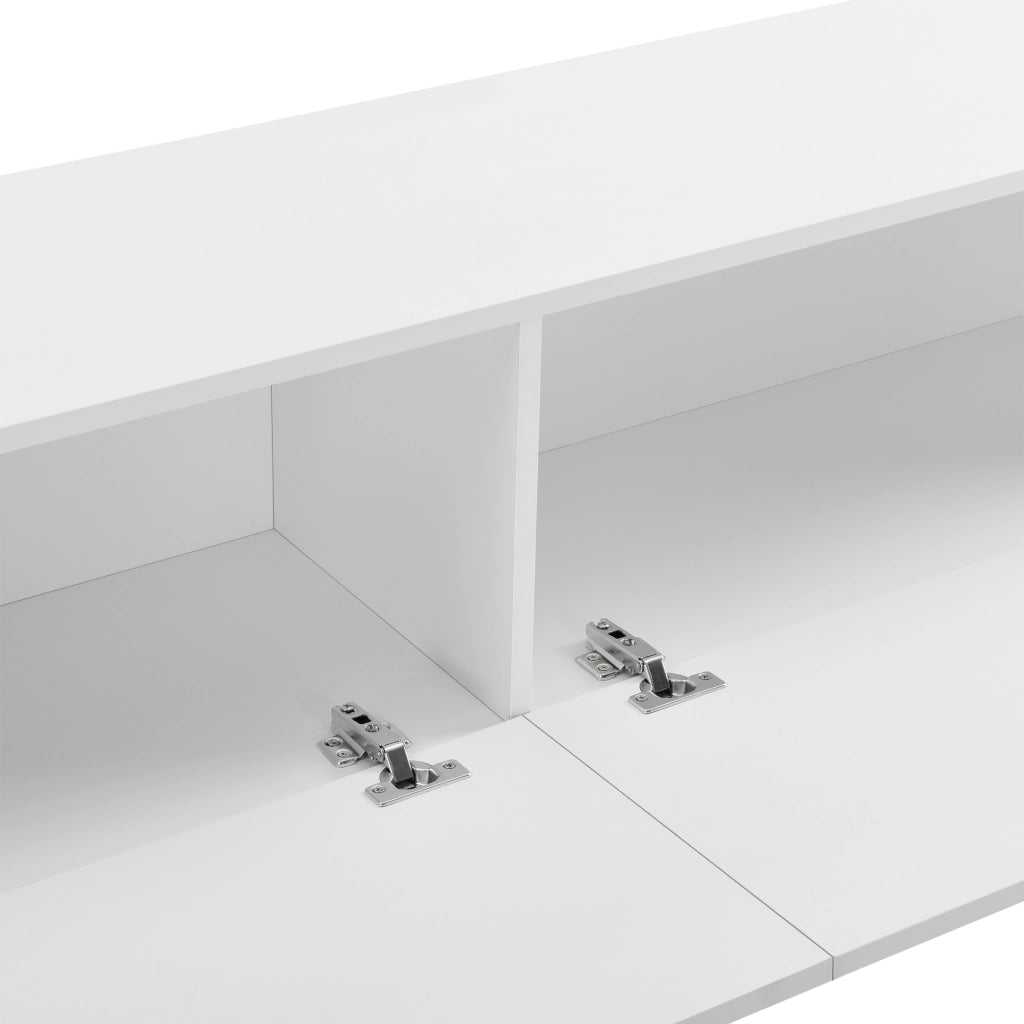 Mobile Pensile Porta TV Evaton da Parete 140 x 33 x 30 cm - Bianco Lucido [en.casa]