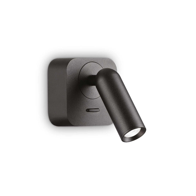 Lampada Da Parete Bean Ap Square Nero Ideal-Lux