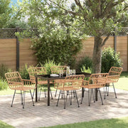 Set da Pranzo per Giardino 7 pcs Marrone 3379181