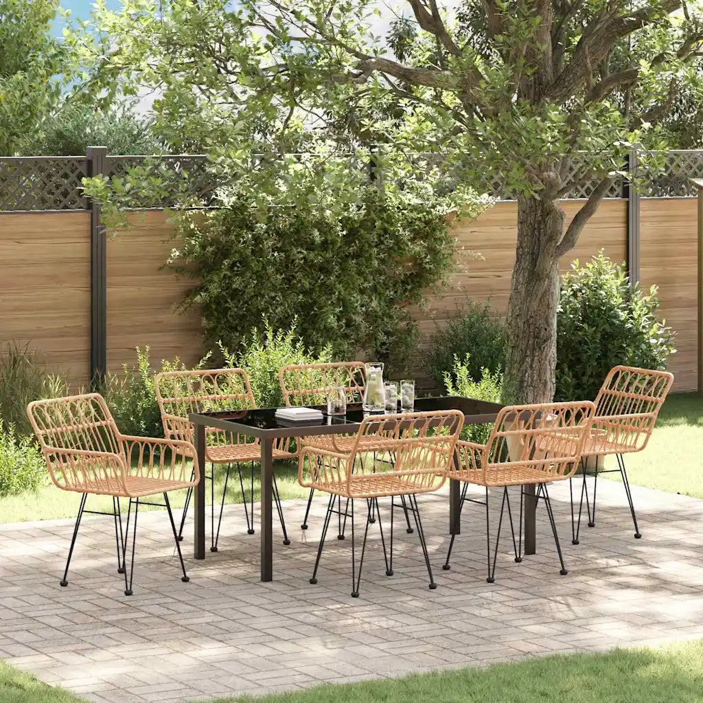 Set da Pranzo per Giardino 7 pcs Marrone 3379181
