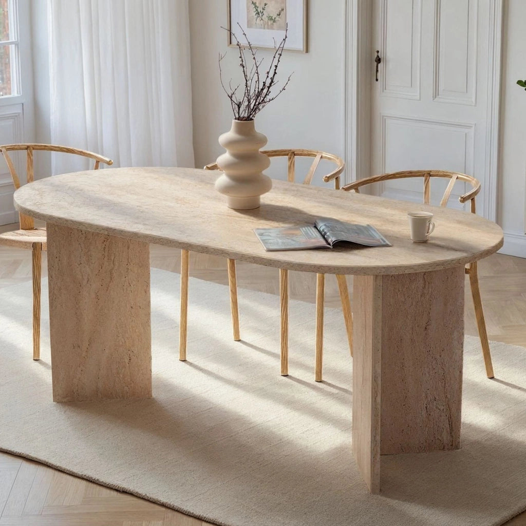 Monterano, Tavolo Fisso 6 Posti, 180x89.5x75h cm Bianco Marmo