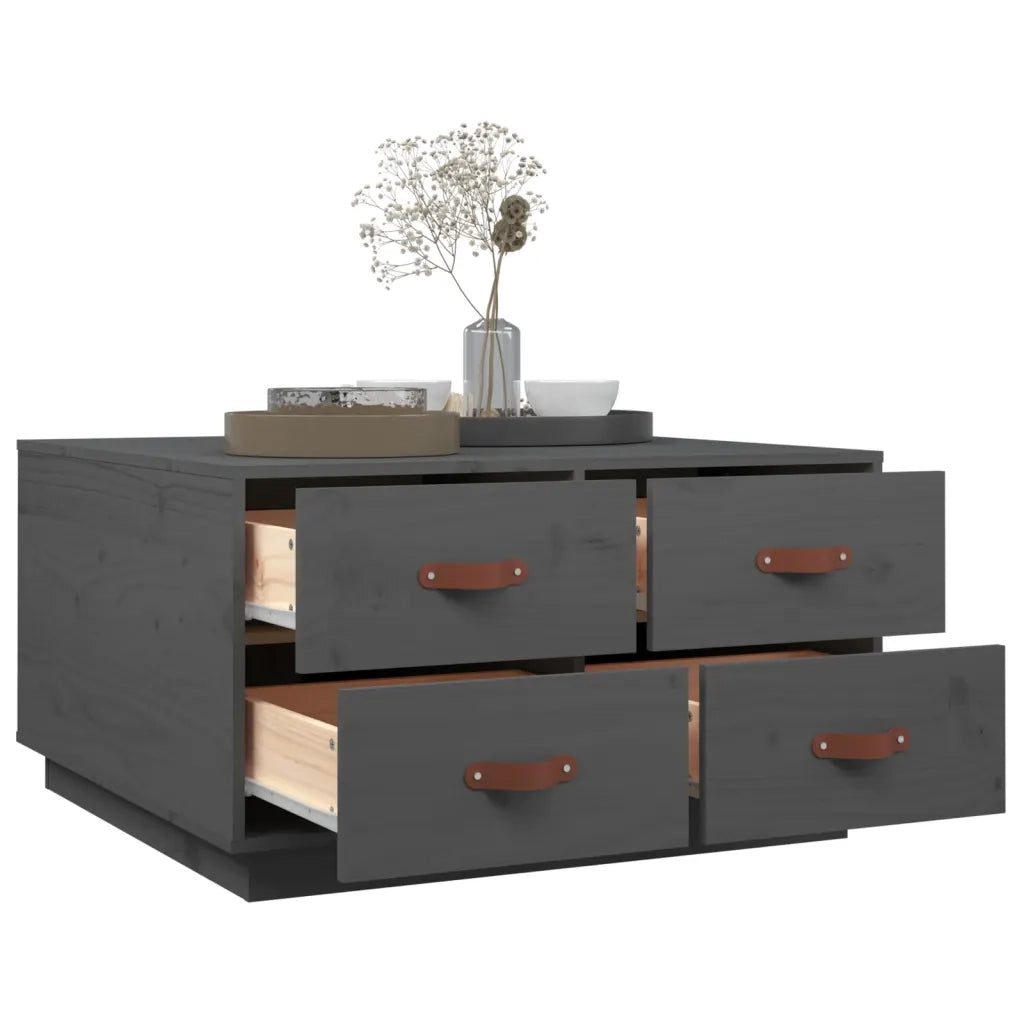 Tavolino da salotto | Tavolino da caff¨¨ | Tavolino da Soggiorno Grigio 80x80x45 cm Legno Massello di Pino