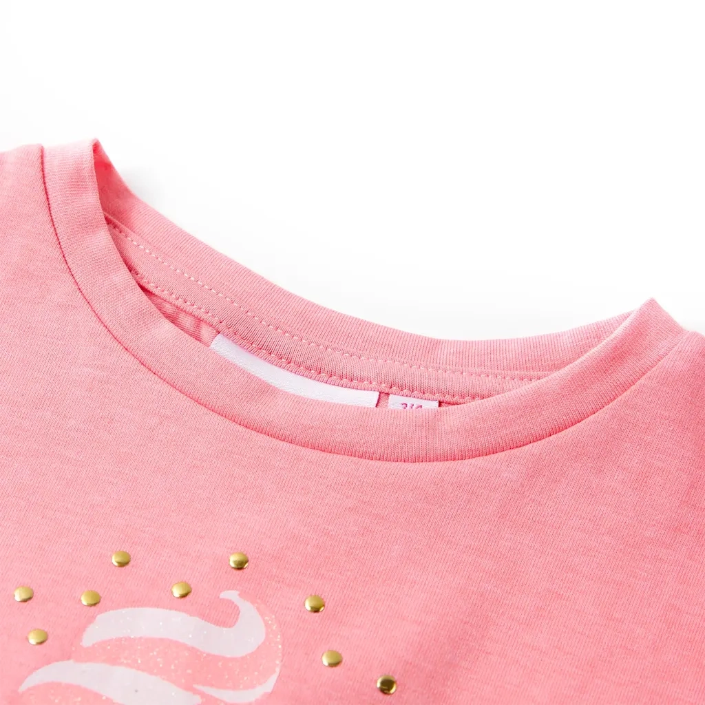 Maglietta da Bambina Rosa Fluo Brillante 92 11249
