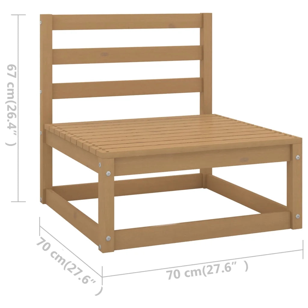Set Salotto da Giardino 8pz Marrone Ambra Legno Massello Pino 3075627