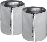 Protezione termica per piante 2 in 1 70 x 65CM, protezione per piante in inverno, protezione da gelo per vasi di fiori, protezione per vasi di piante con cavo di tiraggio, chiusura a raccordo e disco di velluto a base di cocco Ø 65cm grigio