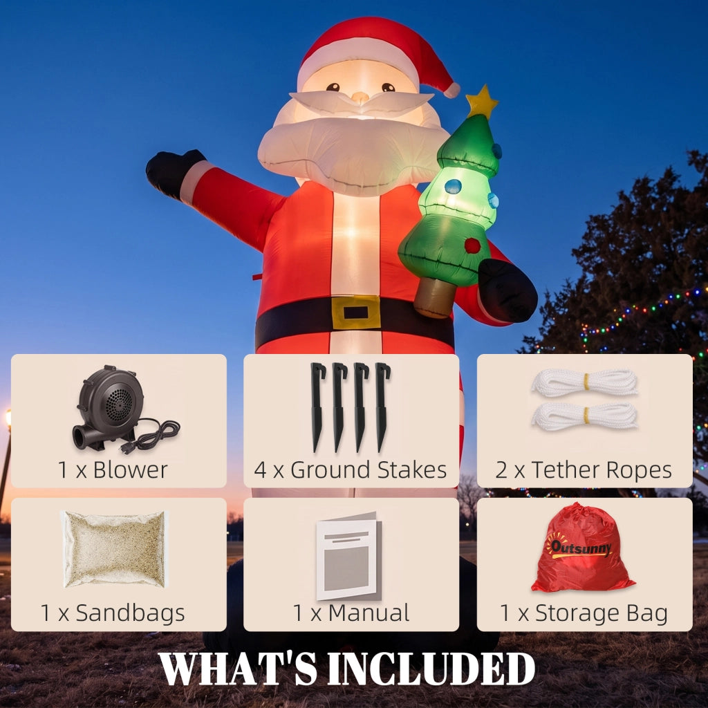 Père de Noël Gonflable de 243 cm avec Lumières LED