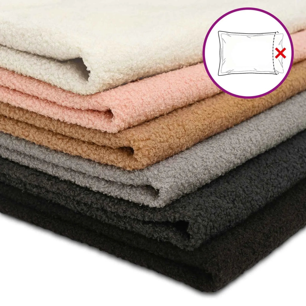 Federa 6 pcs HOUTEN Nero 65 x 65 cm Bouclé 921060