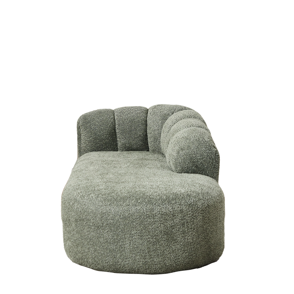 Divano letto imbottito ¨C Minimal ¨C Tessuto chenille verde salvia senza braccioli