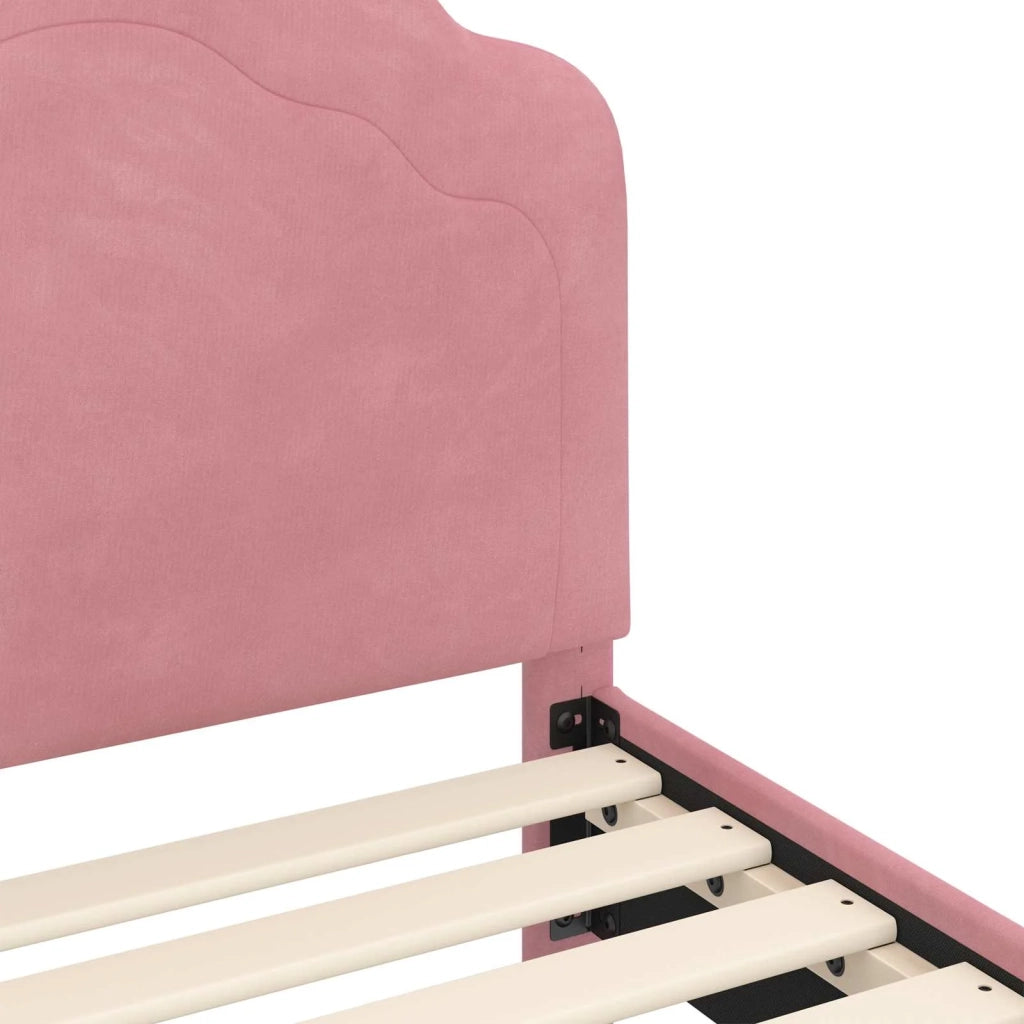 Struttura letto bambini con testata-Giroletto per bambini Rosa 90 x 200 cm Velluto 152948
