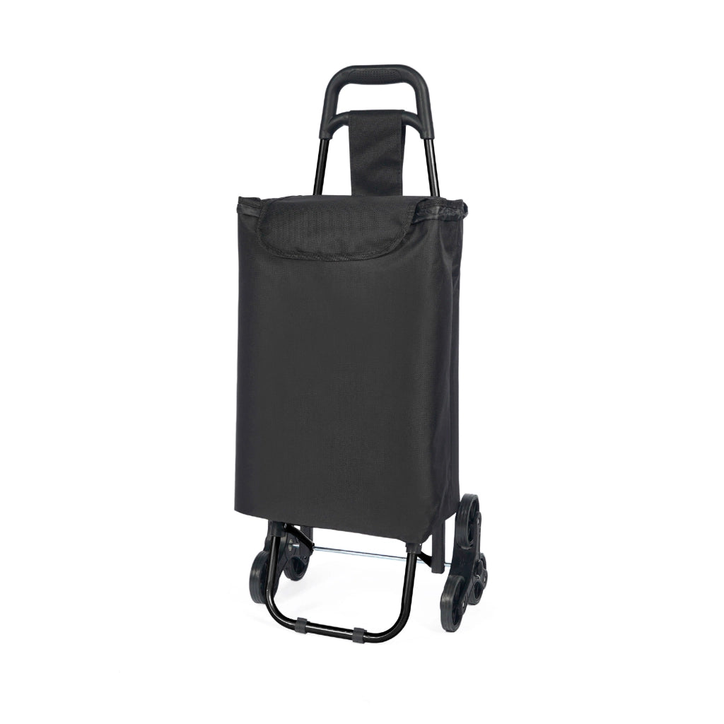 Carrello Spesa Saliscale 6 Ruote Pieghevole con Borsa Impermeabile, Porta Spesa per Scale Supermercato e Casa, Struttura in Acciaio – Il Gruppone   Nero