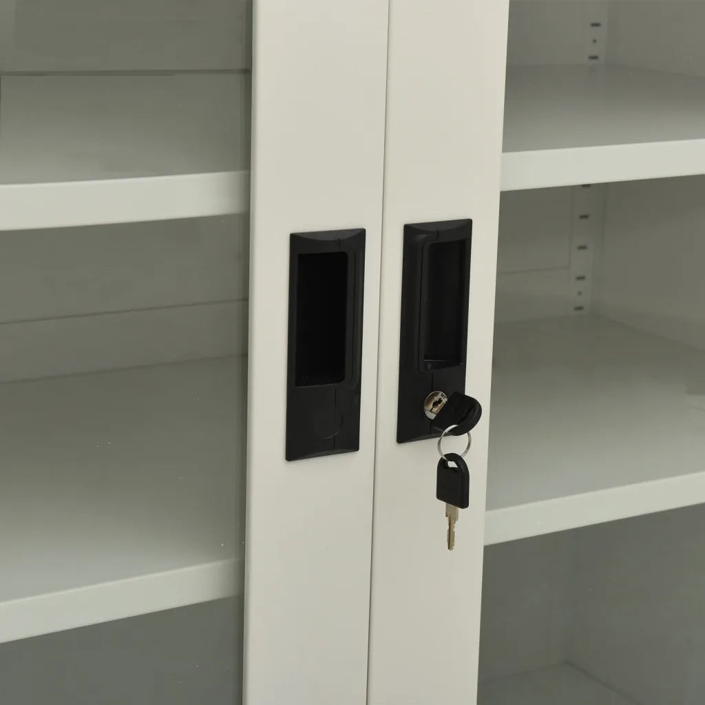 Armadio per Ufficio Grigio Chiaro 90x40x90 cm in Acciaio 335931