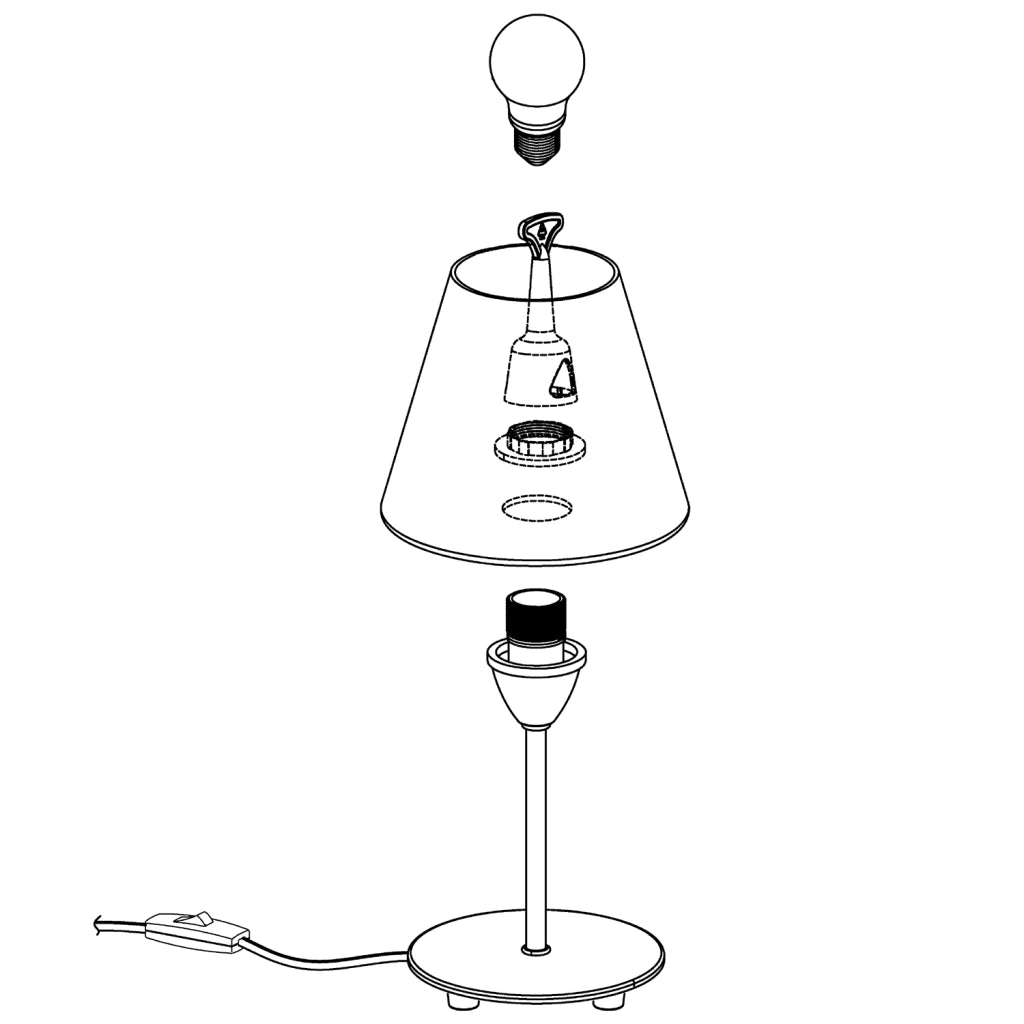 Lampada Da Tavolo Moderna Damasco 1 Acciaio Nichel Satinato 1 Luce E14