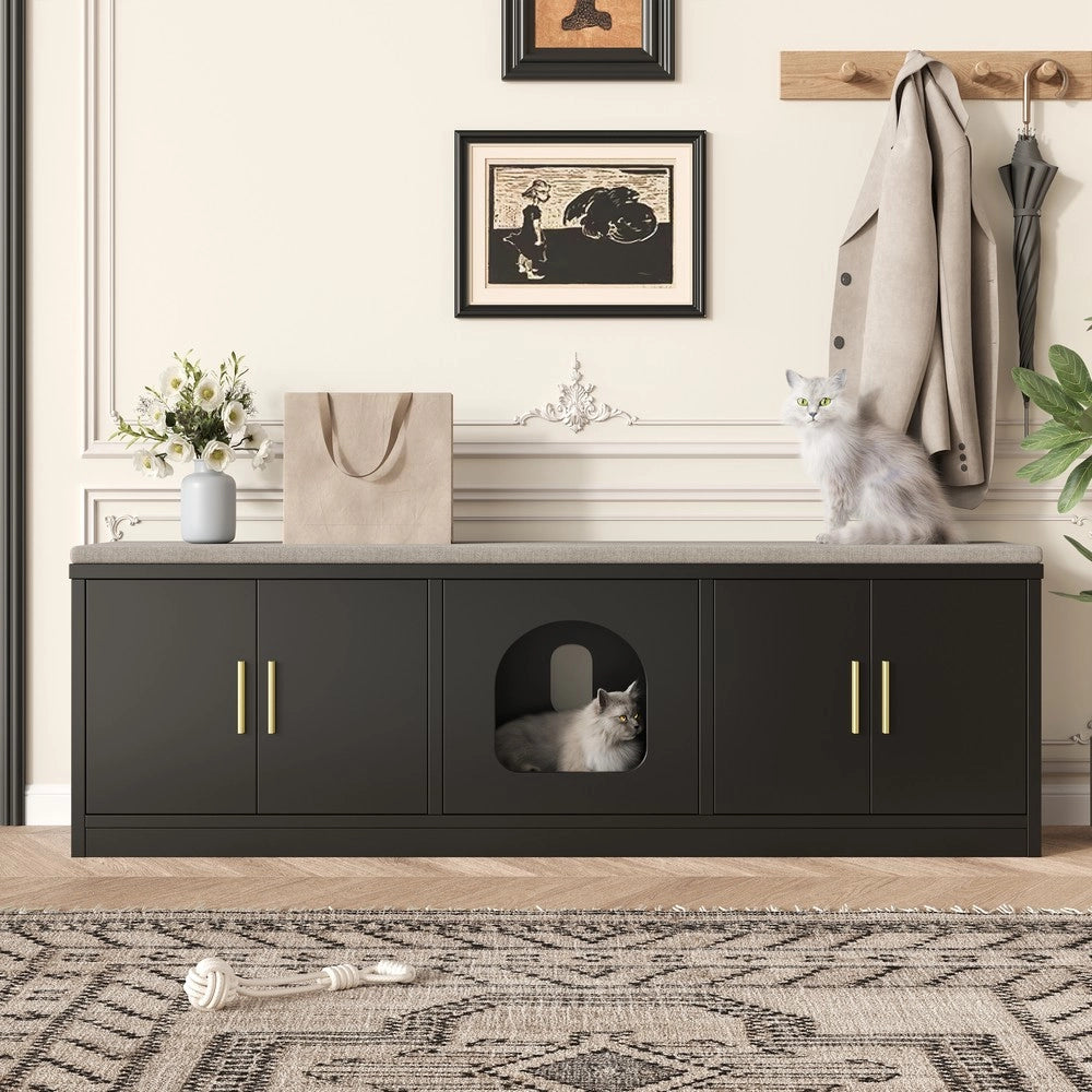 Mobile per Gatti con Lettiera Nascosta ¨C Xylo ¨C Legno, 140x40x45,5 cm