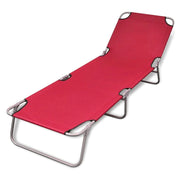 Lettino prendisole sedia a sdraio lettino prendisole letto da giardino mobili da giardino mobili da esterno pieghevoli acciaio verniciato a polvere rosso 02_0012798