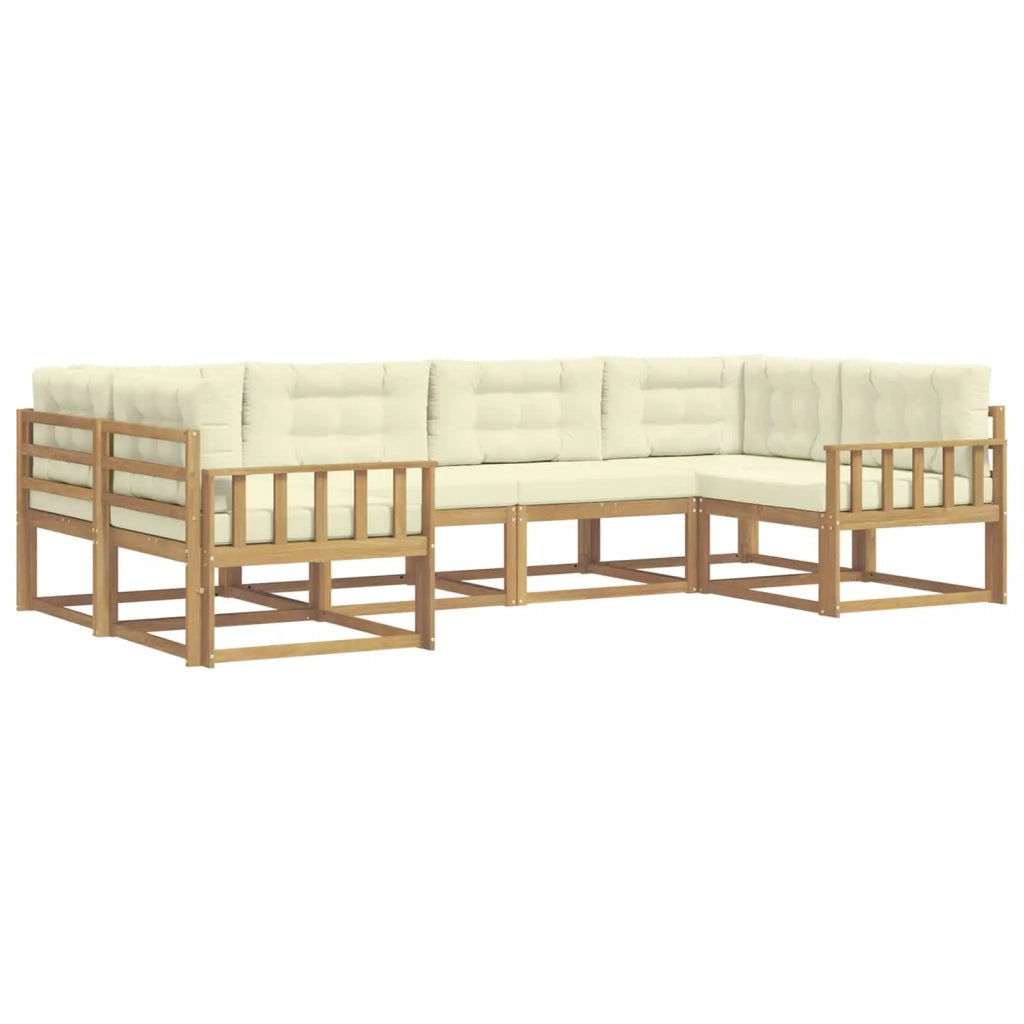 Set di divani da esterno 6 pz Bianco e Crema 3386929