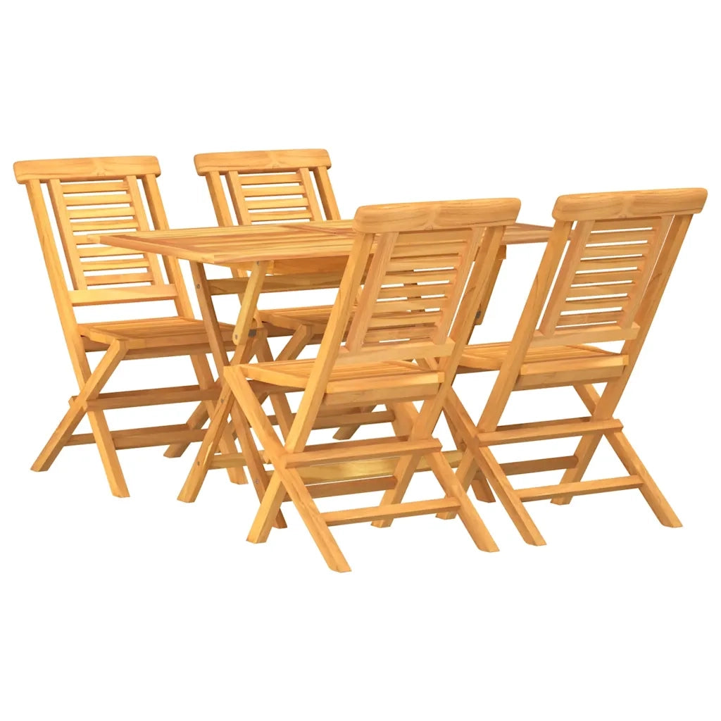 Set da Pranzo per Giardino 5 pz in Legno Massello di Teak 3154999