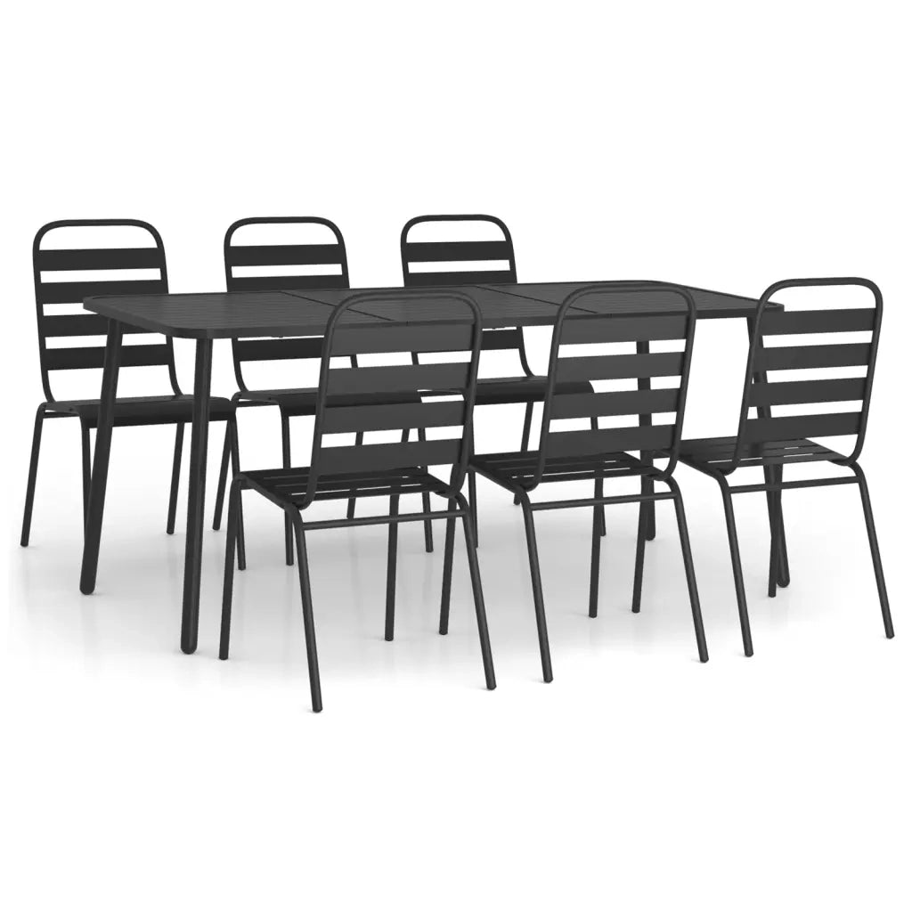 Set da Pranzo da Giardino 7 pz in Acciaio Antracite 3187993