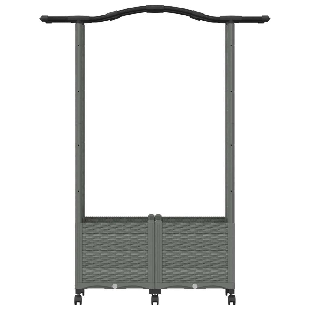 Letto Rialzato con Griglia e Tetto Grigio Chiaro PP 3423016