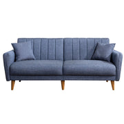 Divano letto a 3 posti in tessuto "Aqua" 205 x 85 x 85 cm - Blu scuro