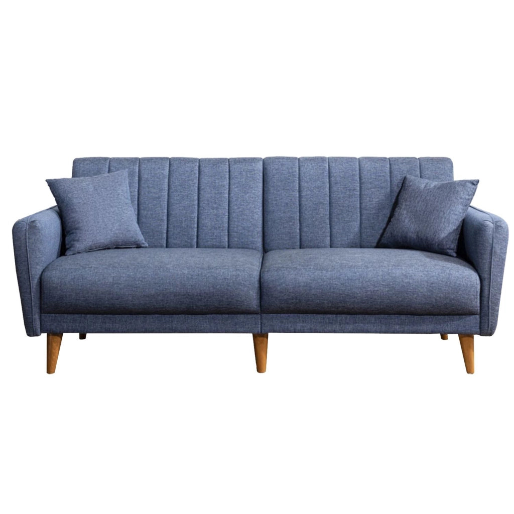 Divano letto a 3 posti in tessuto "Aqua" 205 x 85 x 85 cm - Blu scuro