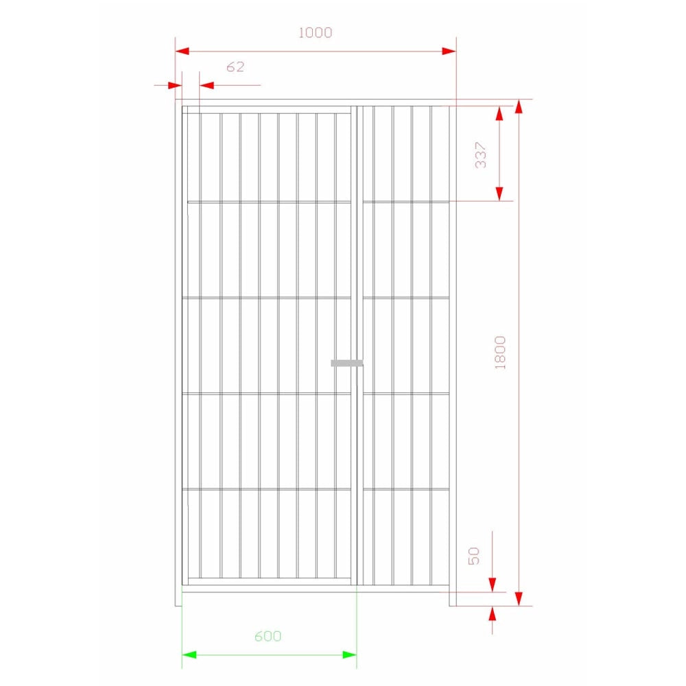4 pannelli con porta in rete per box cani con zincatura a caldo ciascuno da 100xh180 cm