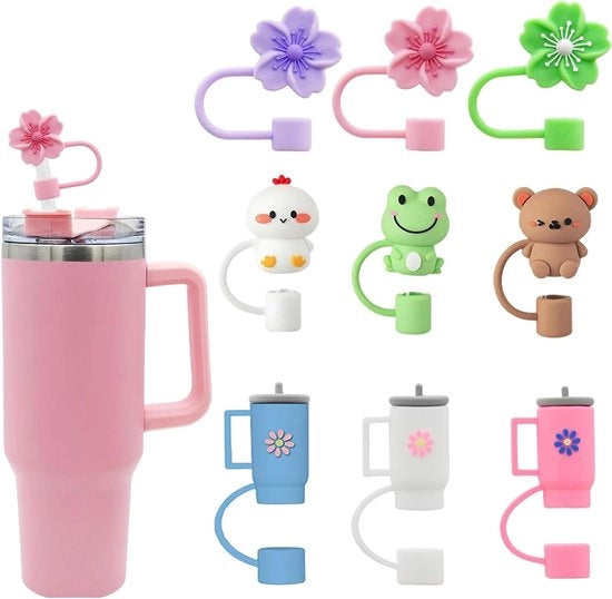 Copertura rietellare in silicone riciclabile - 9 pezzi - Per tazza Stanley Cup - 10 mm - Protezioni per manici di bicchiere - Compatibile con 30 e 40 oz - Accessori