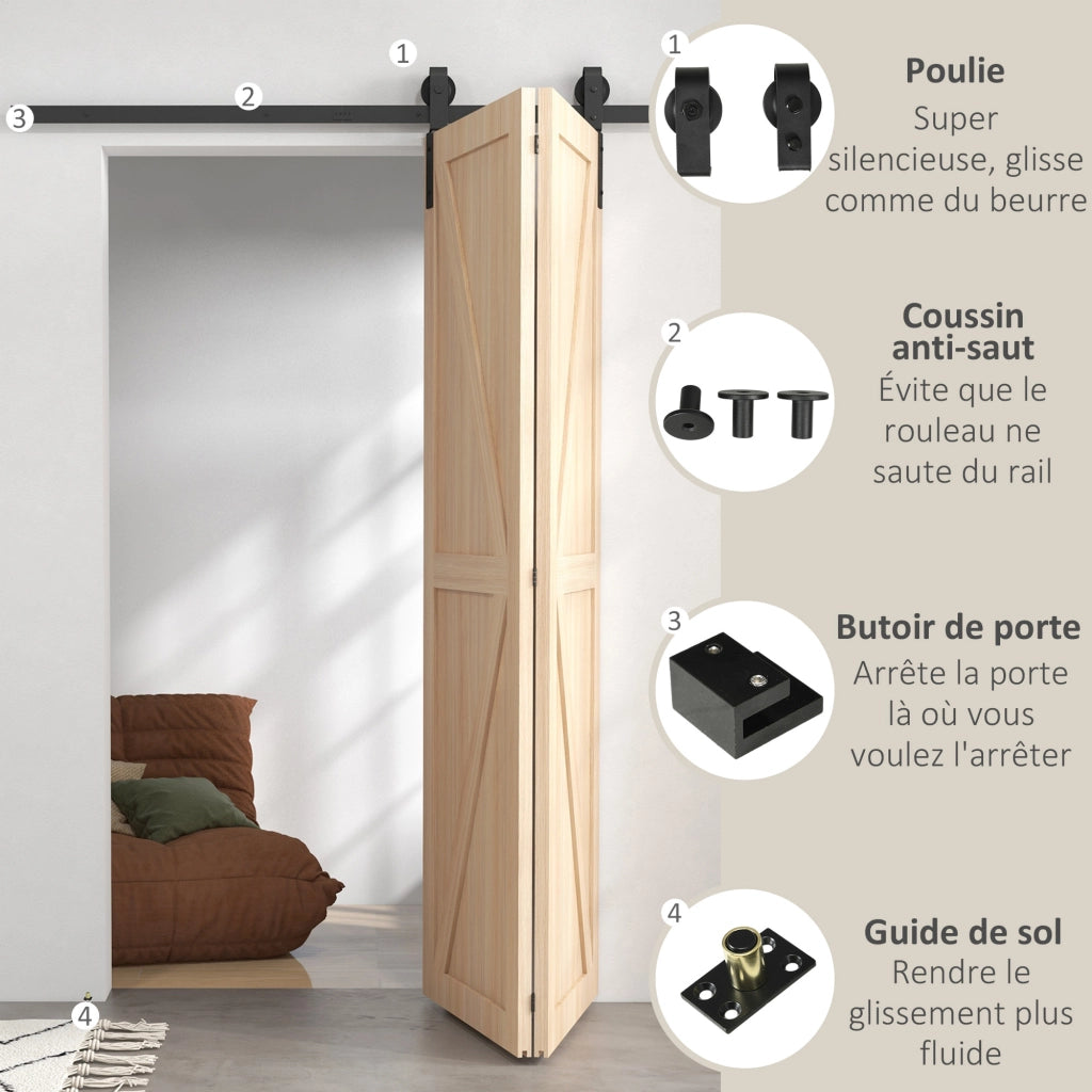 Kit per porte scorrevoli pieghevoli ¨C zephmum ¨C 152,5 cm