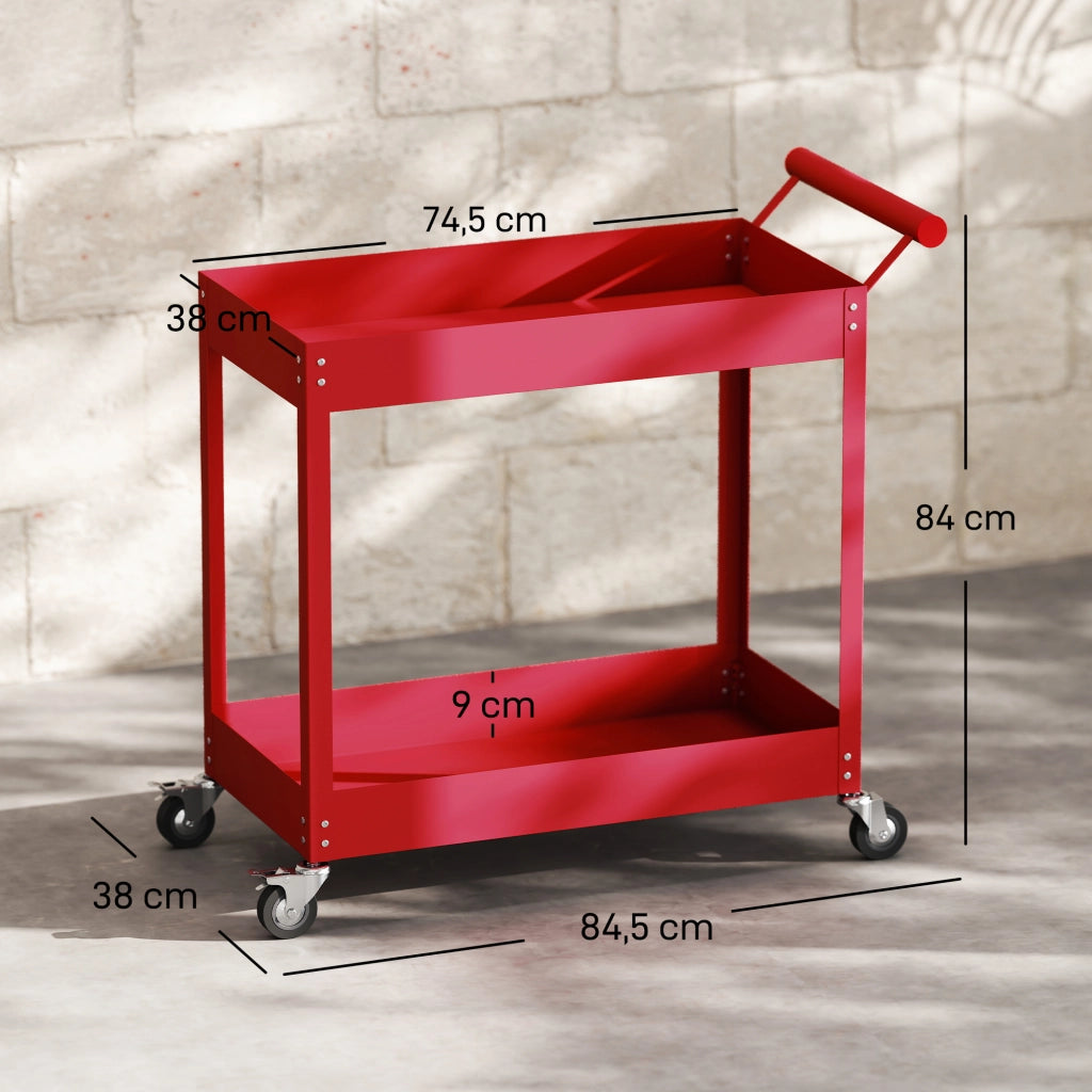 Carrello da lavoro ¨C Minimal ¨C 84.5x38x84 cm rosso