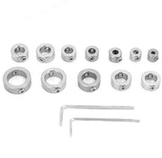 Kit di arresto di foratura 12 pezzi in acciaio inossidabile 3-16 mm Set di profondità di foratura Set di guaina di foratura con anello di limitazione di foratura con chiave a stella in bussola