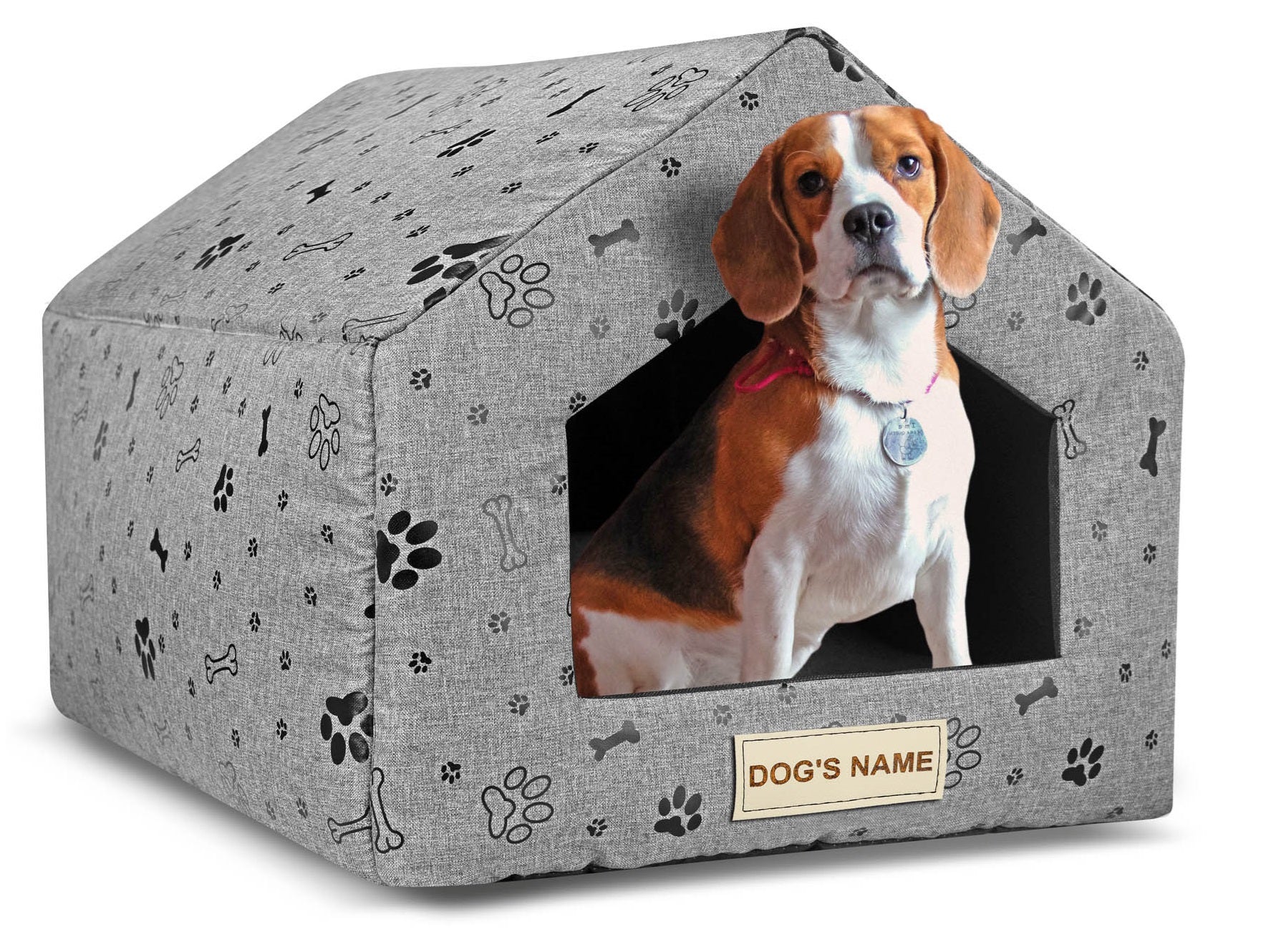 AIO FACTORY 50x40 cm Letto per cani personalizzato personalizzabile impermeabile nero