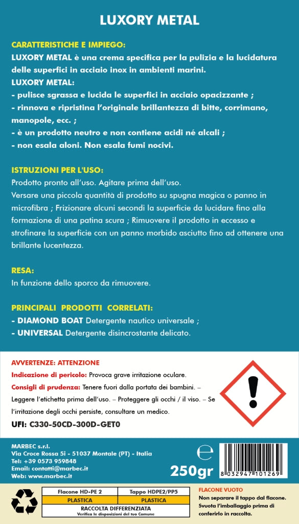 Pulizia acciaio inox LUXORY METAL   250GRx6Pz