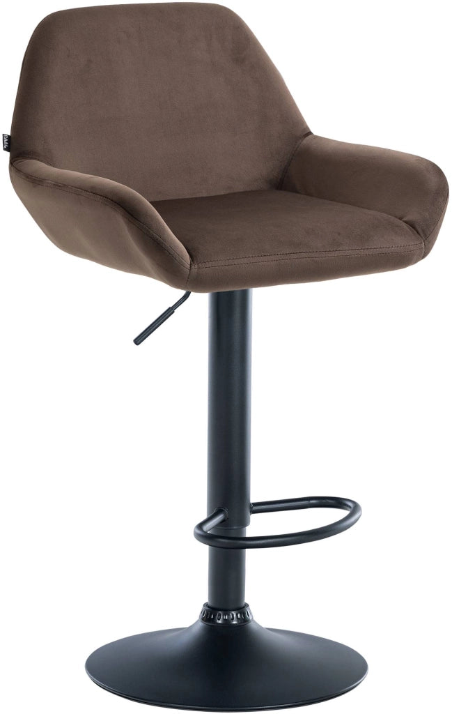 Sgabello Braga in velluto marrone,nero