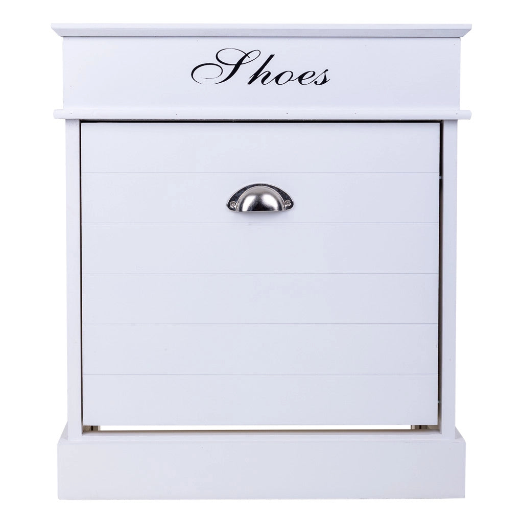 Scarpiera in legno bianco 50x28x58h