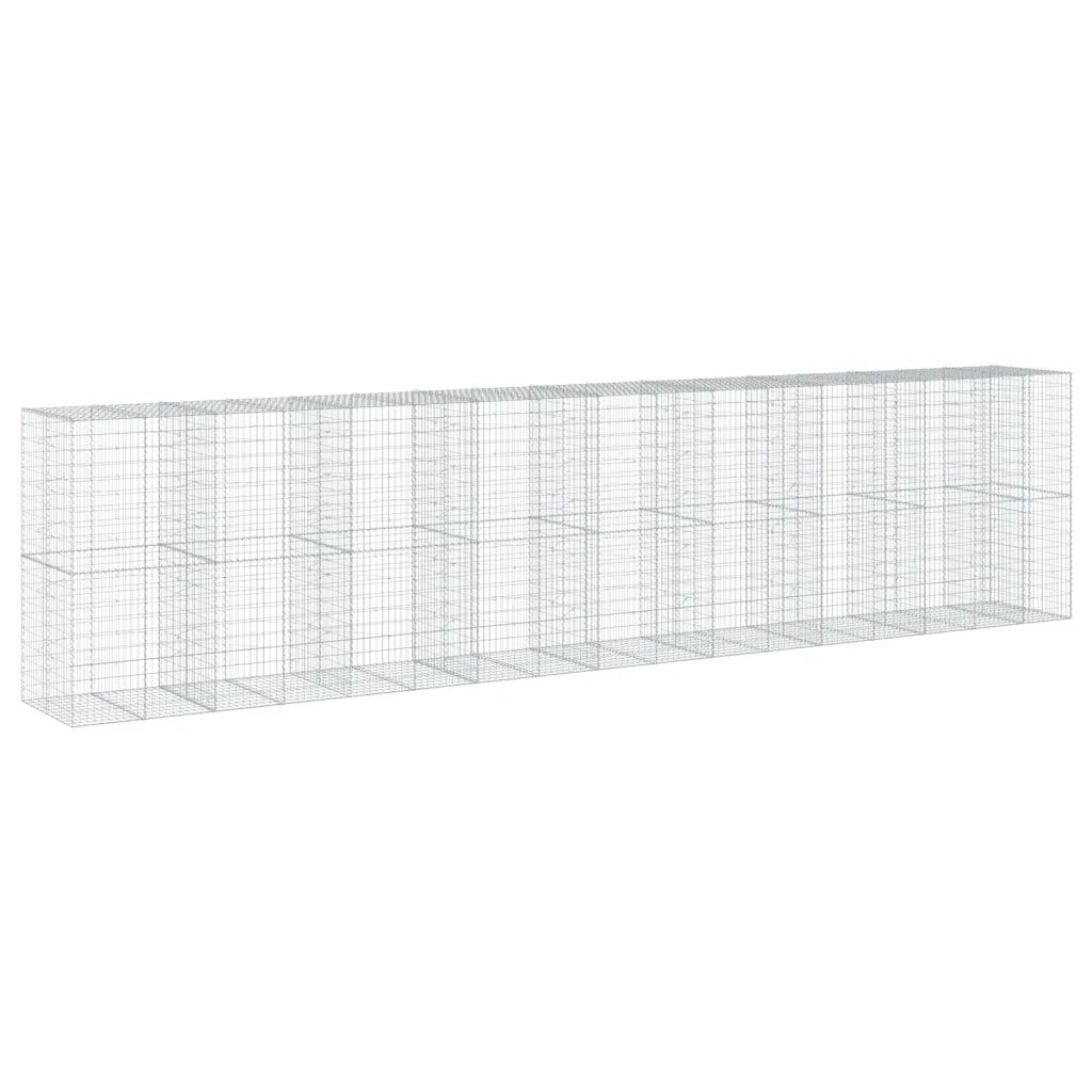 Cesto Gabbione con Copertura 850x100x200 cm in Ferro Zincato 3295240