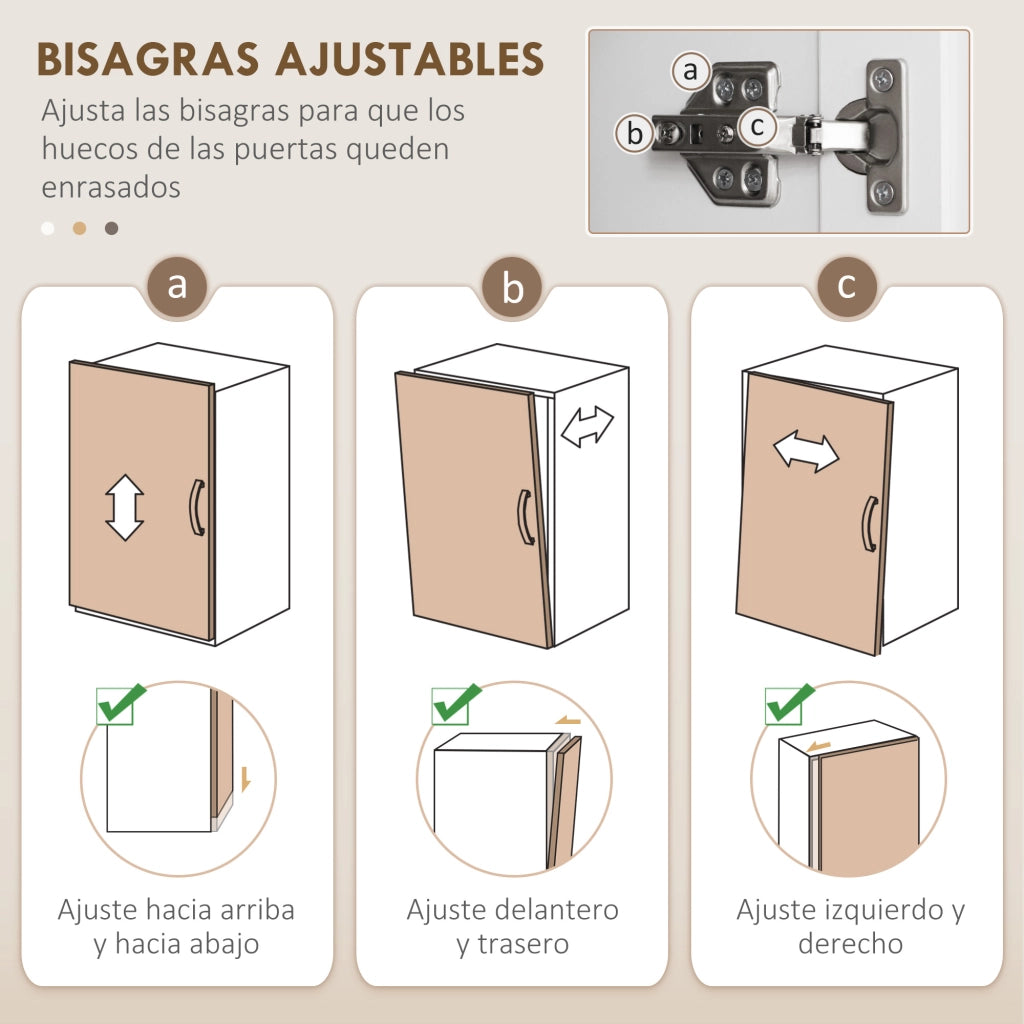Armadio da Cucina con 4 Porte 1 Cassetto e Ripiani Aggiustabili ¨C zephmum ¨C Bianco e Argento 70.8x34x180cm