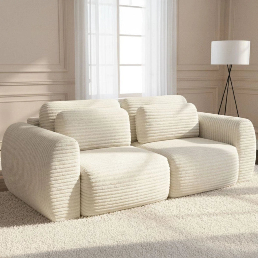 Golgi, Divano Letto 2 Posti Contenitore, 266x121 cm Bianco Crema
