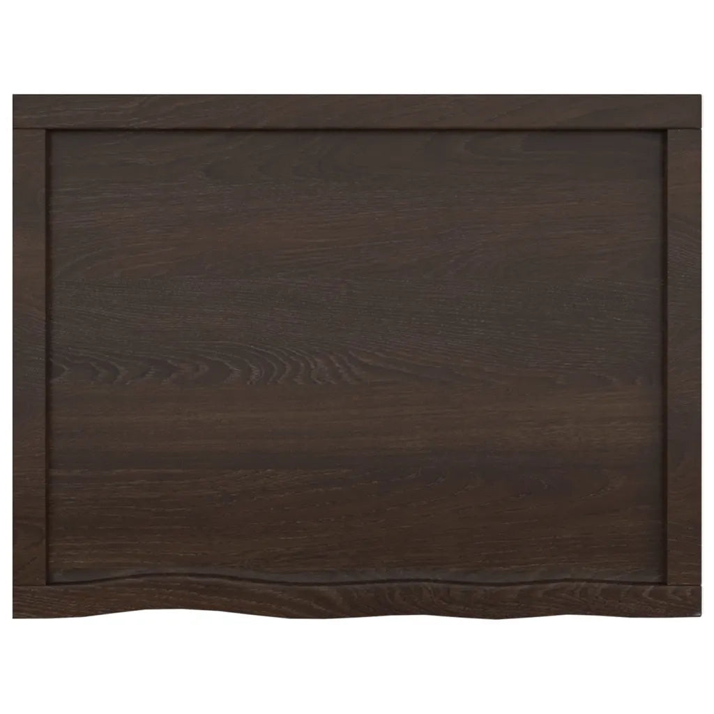 Piano Bagno Marrone Scuro 80x60x(2-6)cm Legno Massello Trattato 3156220