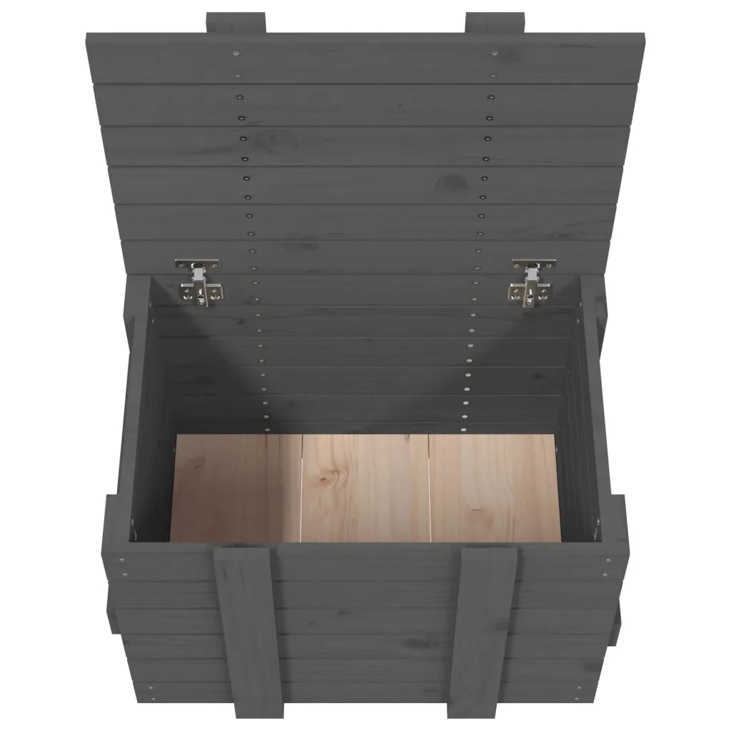 Contenitore Portaoggetti Grigio 58x40,5x42 cm Massello di Pino 824995