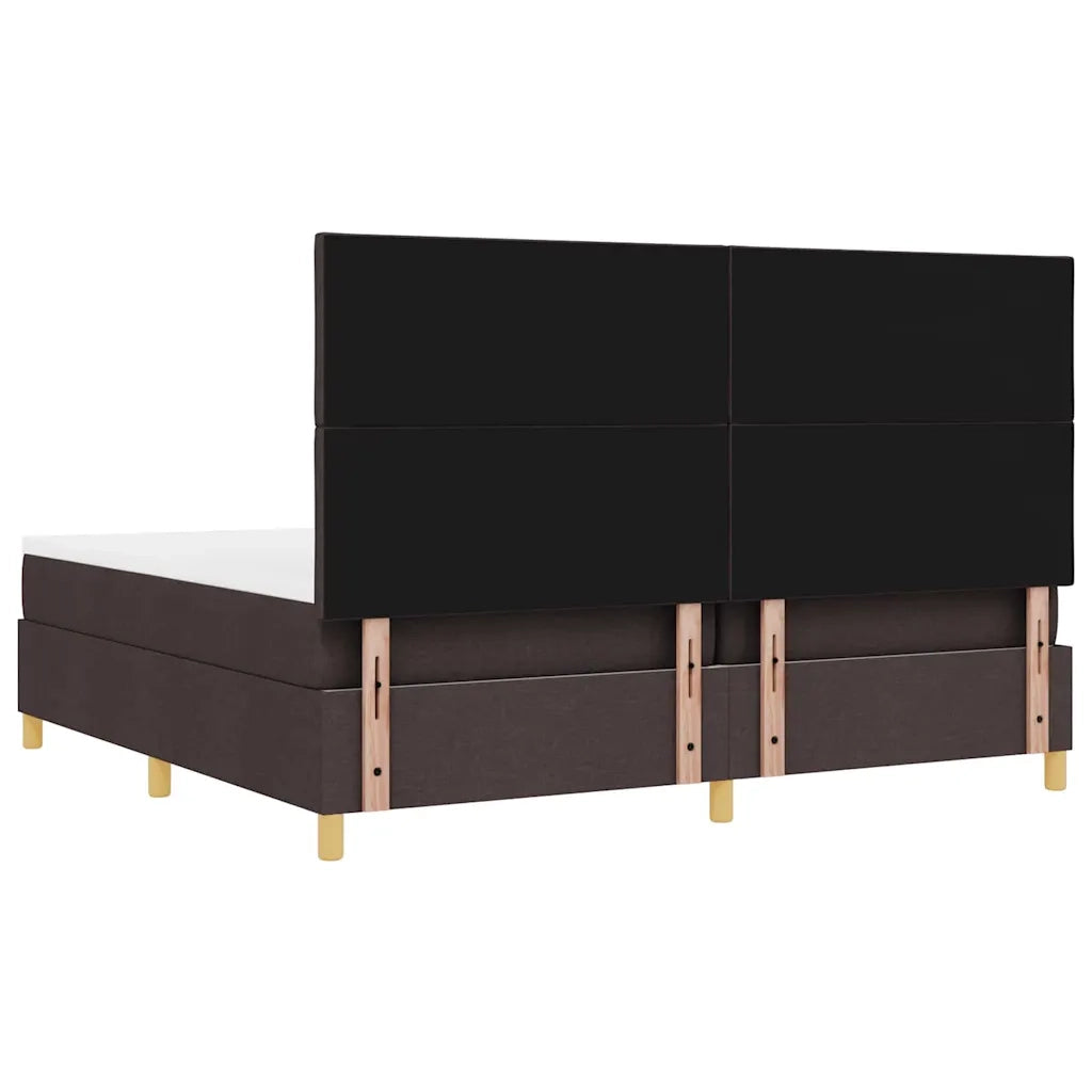 Letto a Sorgente LED Marrone Scuro 200 x 200 cm Tessuto 3343204