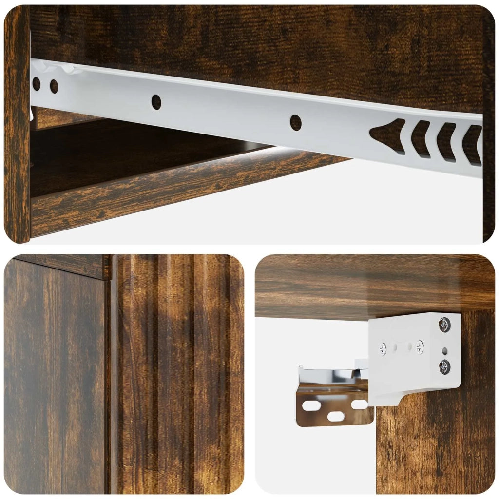 Tavolino da Parete Laterale 59 x 34,5 x 17 cm Rovere Fumo 898490