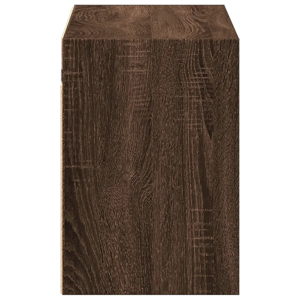 Mobile TV a Parete con Luci LED-Mobile TV a Muro Rovere Marrone 100x31x45 cm 581290