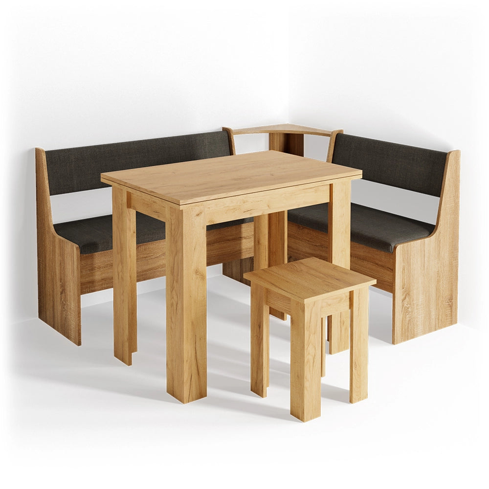 Vicco Gruppo panca ad angolo Quercia dorata 150 x 41.5 cm con tavolo