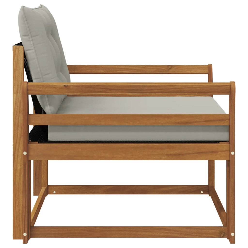 Set di divani da esterno-Sofa da giardino Legno di Acacia Massello e Textilene 636451