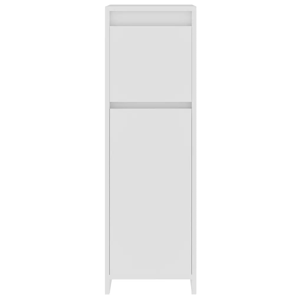 Elegante mobiletto contenitore per il bagno 30 x 30 x 95 cm in legno composito bianco 02_0047735
