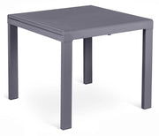 Tavolo Allungabile 90/163,5x90x76 cm in Metallo con Top in Vetro Grigio