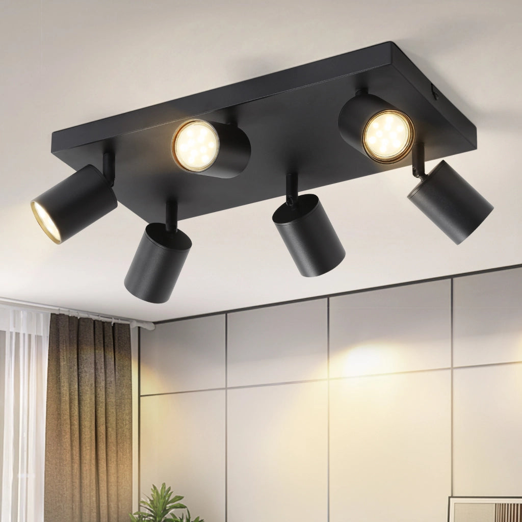 ZMH Faretto da soffitto 6 luci GU10 orientabili 330° moderni per cucina corridoio