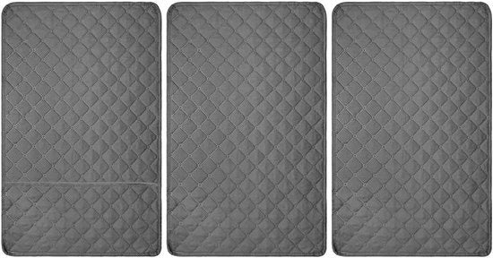 Set di 3 coprisella acqua resistenti con tasca, antiscivolo - Protezione per divani con tasca - Grigio - Dimensione universale