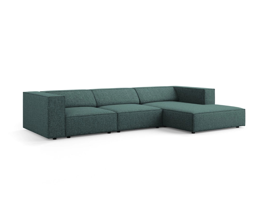 Cosmopolitan Design - Divano angolare destro "Arendal" 4 posti in ciniglia petrolio 